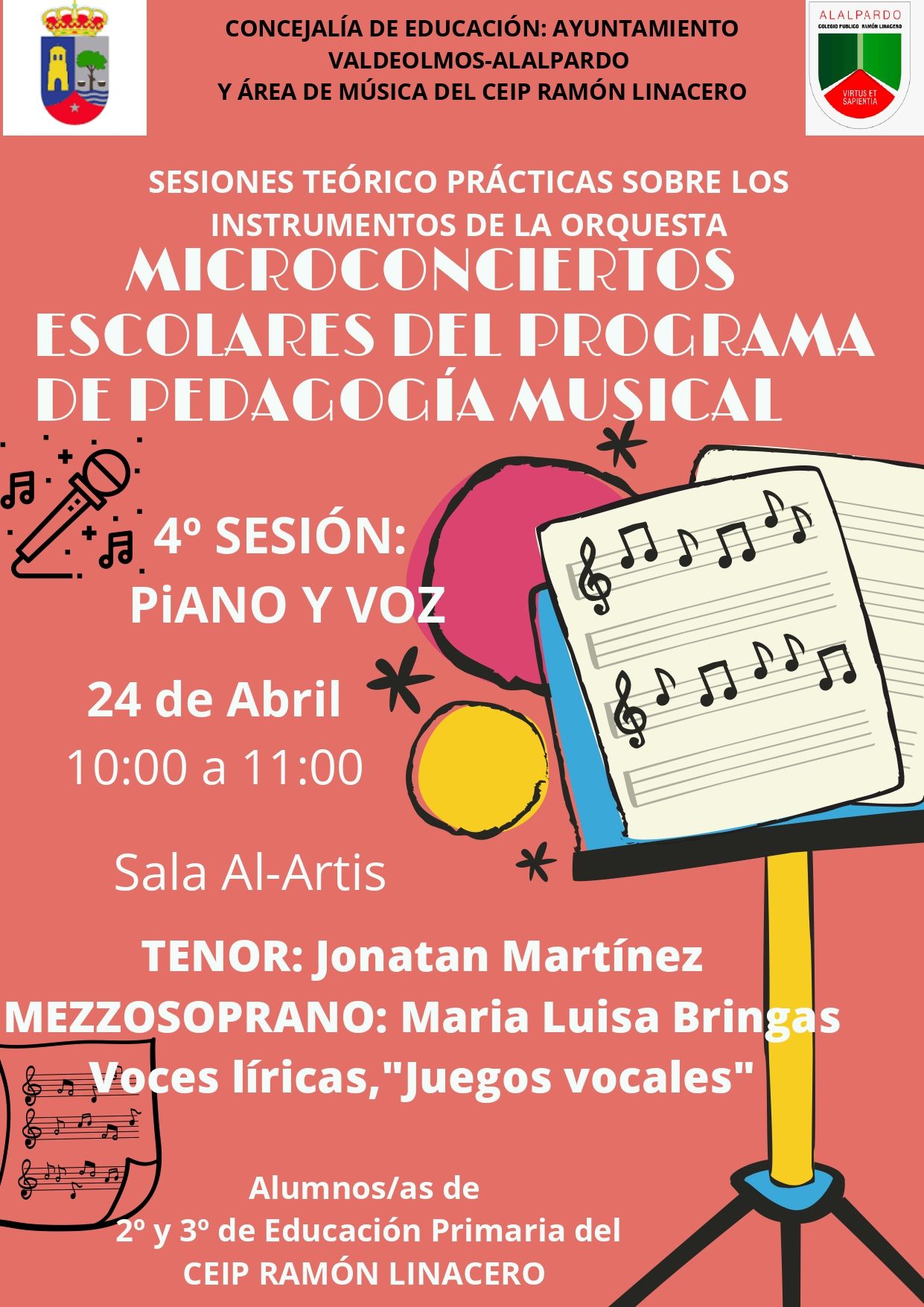 Perspicaz Partido dieta 24 de abril: Cuarto sesión de Micro conciertos escolares - Programa de  Pedagogía Musical - Ayuntamiento de Valdeolmos-Alalpardo